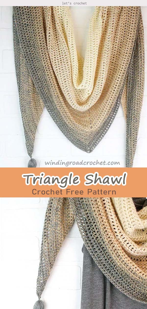 Triangle Shawl Free Crochet Pattern