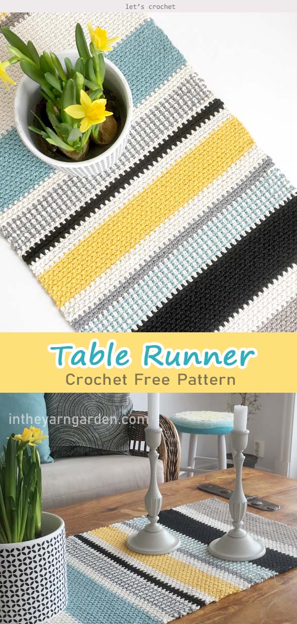 Moss Stitch Table Runner Crochet Free Pattern
