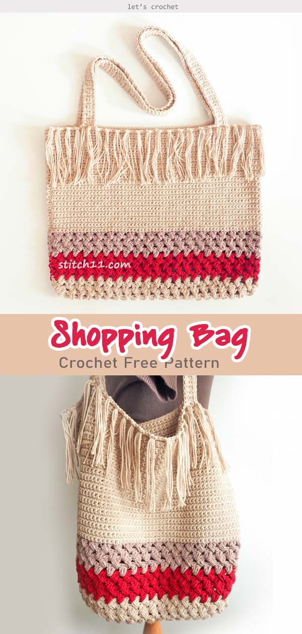 Fringe Shopping Bag Crochet Free Pattern