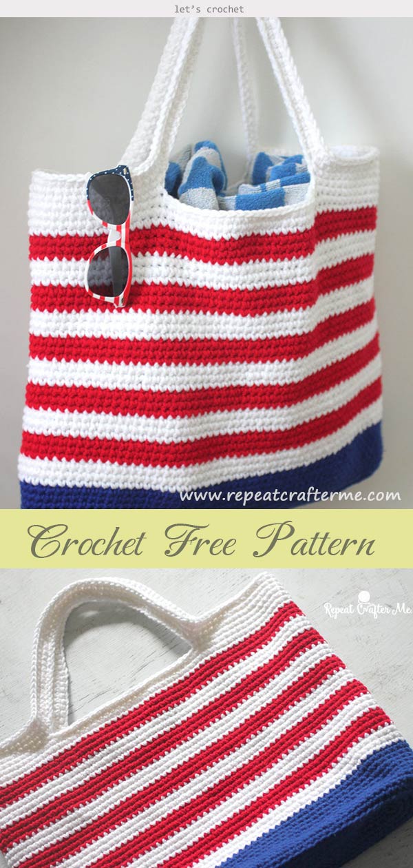 Crochet Patriotic Tote Bag Free Pattern