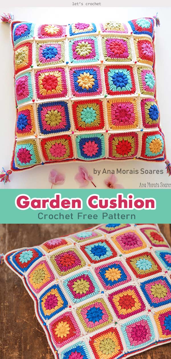 Bohemian Garden Cushion Crochet Free Pattern