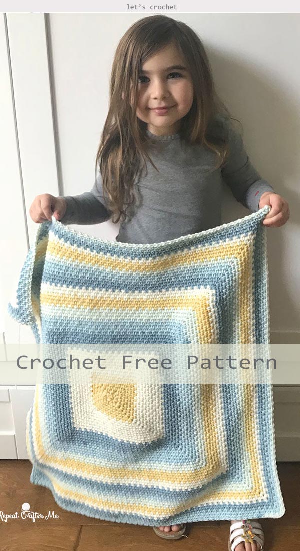 Moss Stitch Square Crochet Blanket Free Pattern