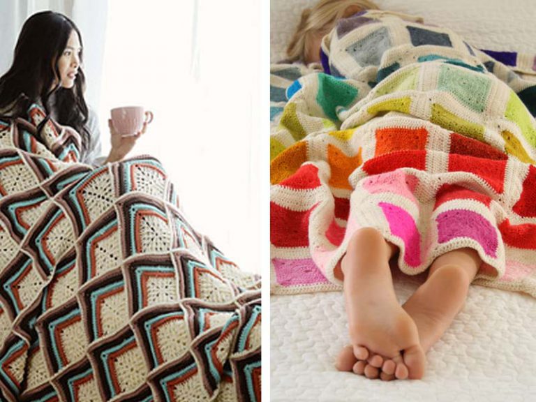 Bear’s Rainbow Square Blanket Crochet Free Pattern