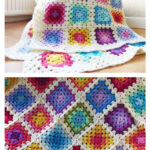 Colourful Granny Square Blanket Free Crochet Pattern