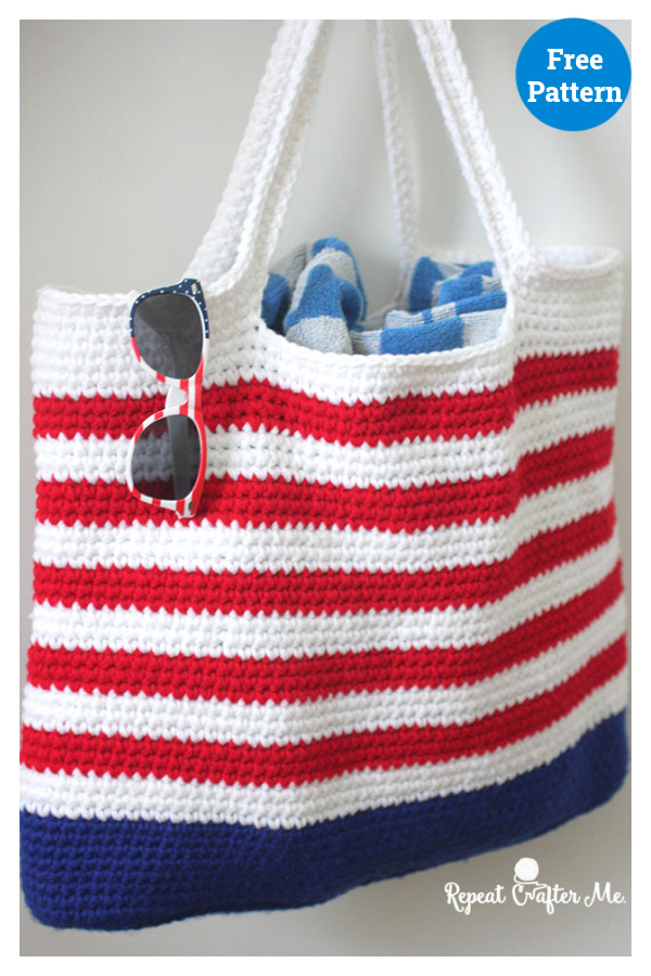 Crochet Patriotic Tote Bag Free Pattern