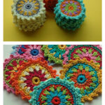 Flower Motif Coasters Free Crochet Pattern