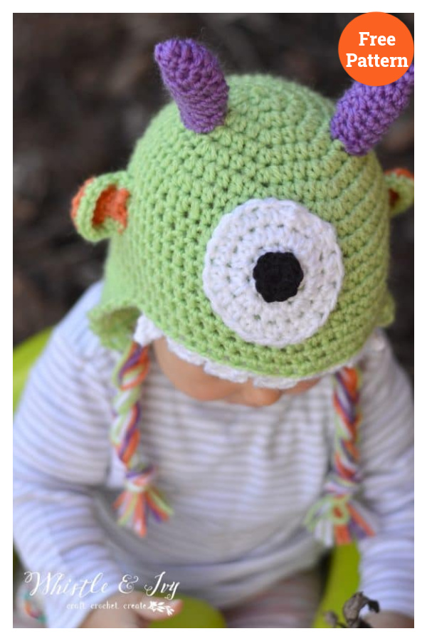 Littlest Monster Baby Hat Crochet Free Pattern