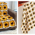 Sunflower Square Blanket Crochet Pattern