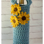 Sunflower Wine Cozy Free Crochet Pattern