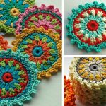 Flower Motif Coasters Free Crochet Pattern