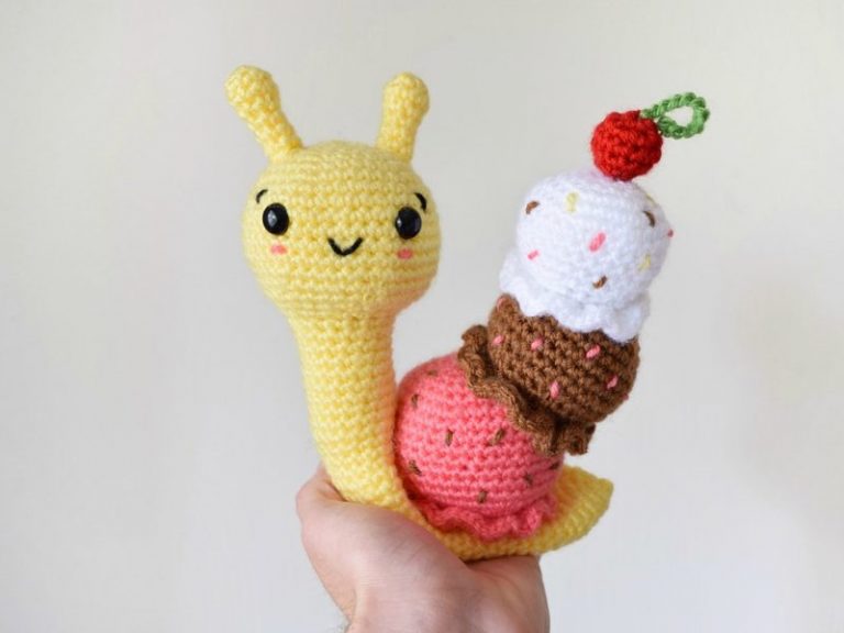 Amigurumi Ice Cream Snail Crochet Free Pattern