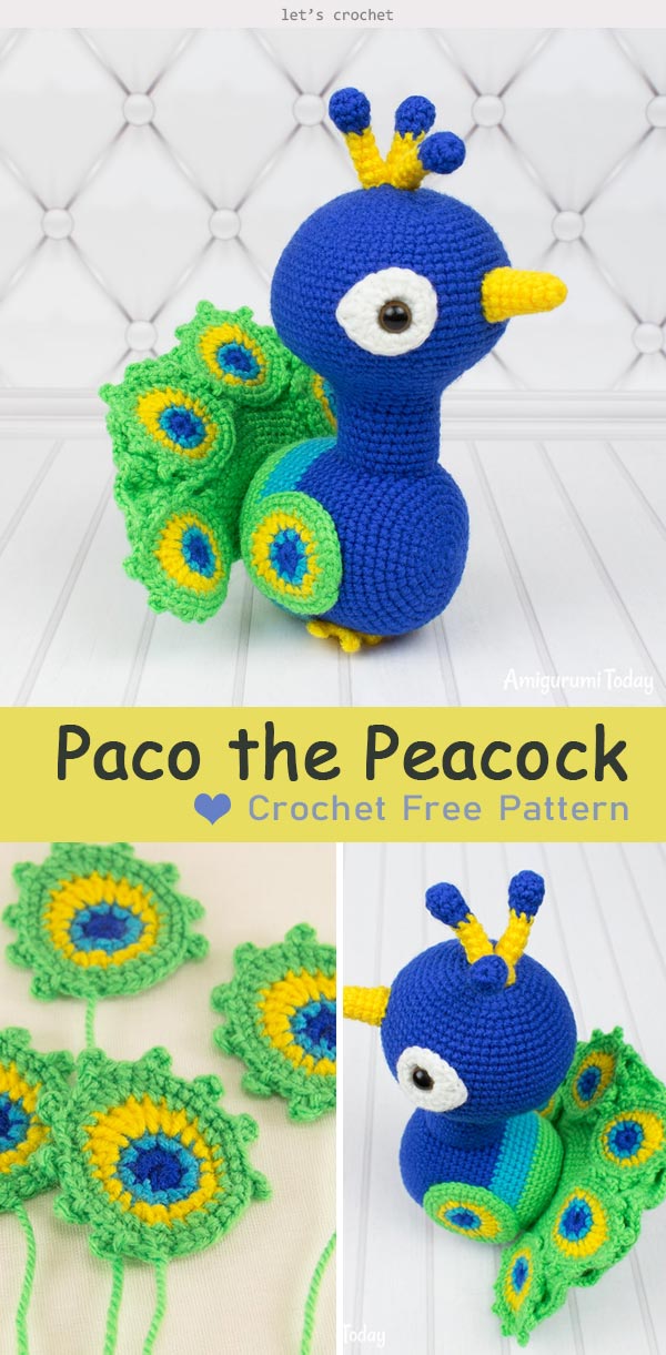 Paco the Peacock Crochet Free Pattern