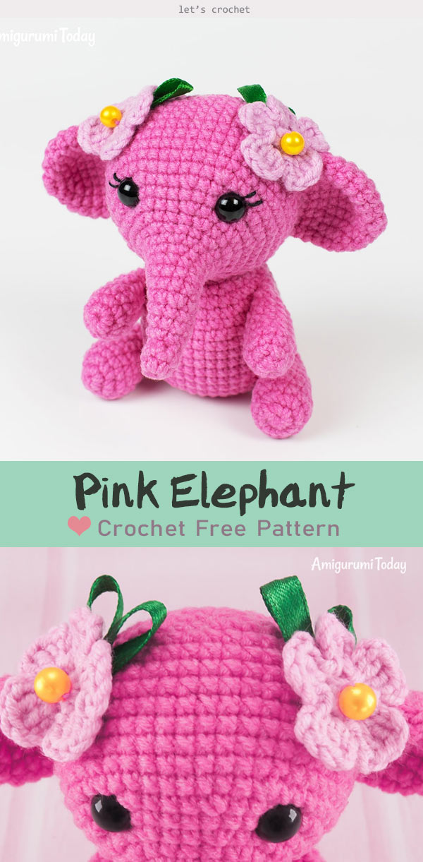 Pink Elephant Crochet Free Pattern