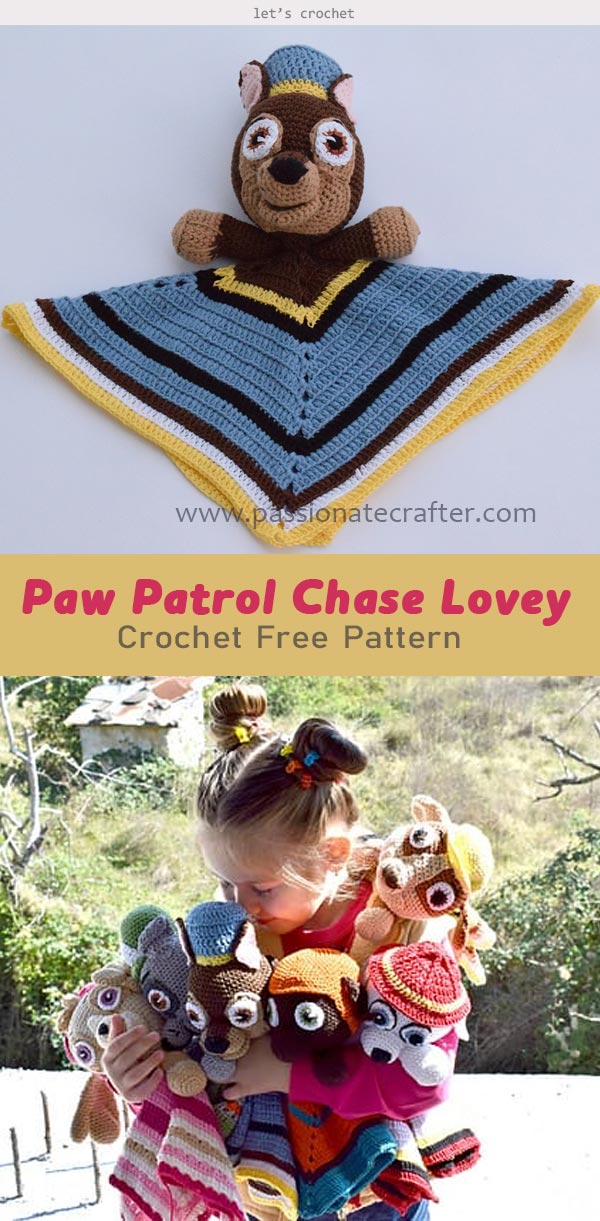 Paw Patrol Chase Lovey Crochet Free Pattern