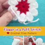 Flower in a Puff Stitch Free Crochet Pattern