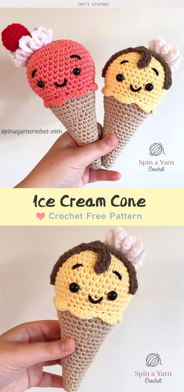 Melty the Ice Cream Cone Free Crochet Pattern