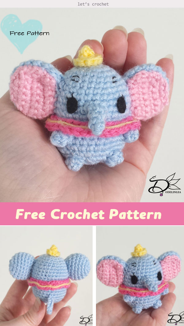 Dumbo Ufufy Elephant Amigurumi Crochet Free Pattern