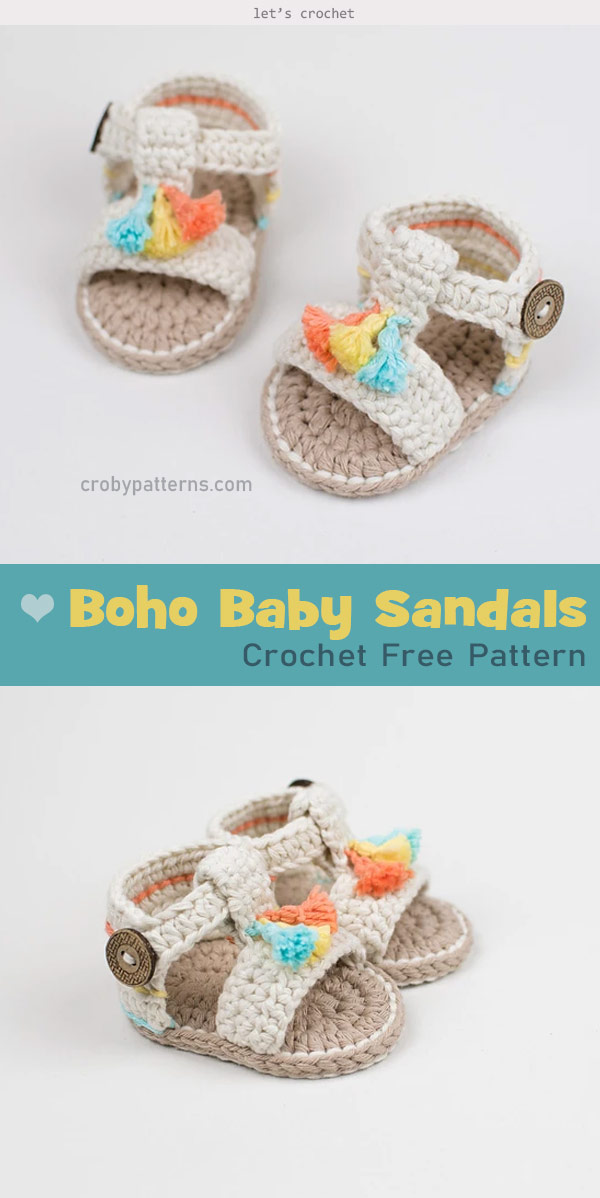 Boho Baby Sandals Free Crochet Pattern