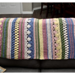 Boho Striped Baby Blanket Crochet Free Pattern