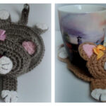 Cat Stand Under the Cup Crochet Free Pattern