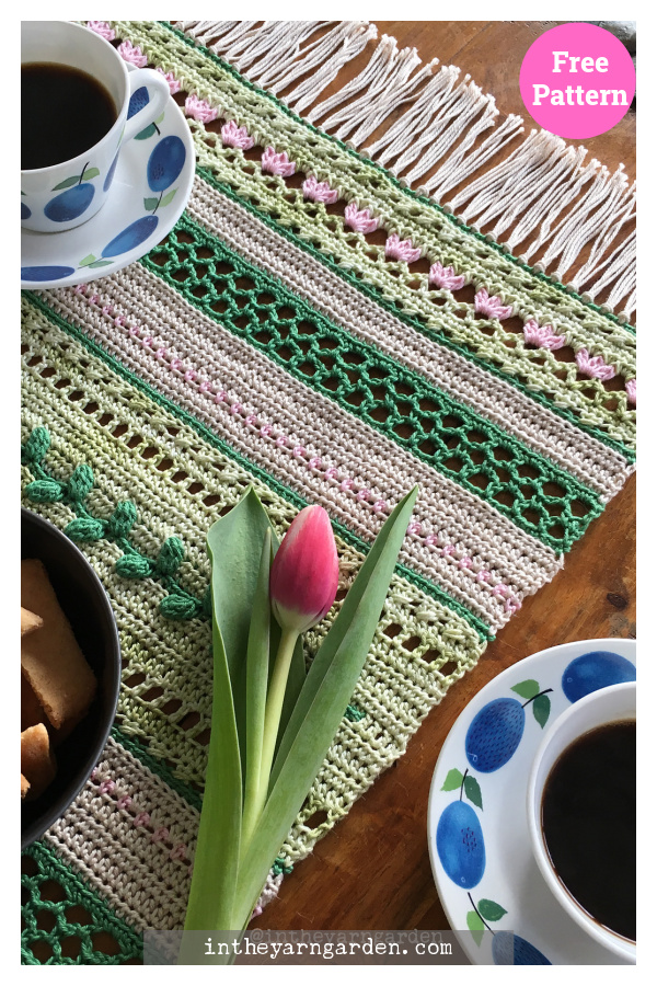 Feeling of Spring Table Runner Crochet Free Pattern