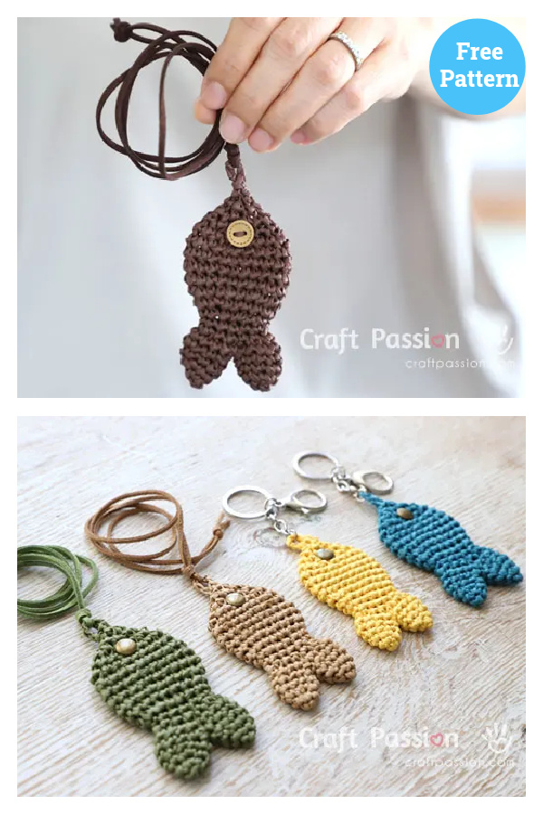 Fish Pendant Free Crochet Pattern