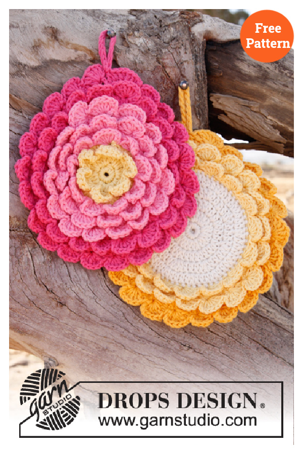 Flower Power Potholder Free Crochet Pattern