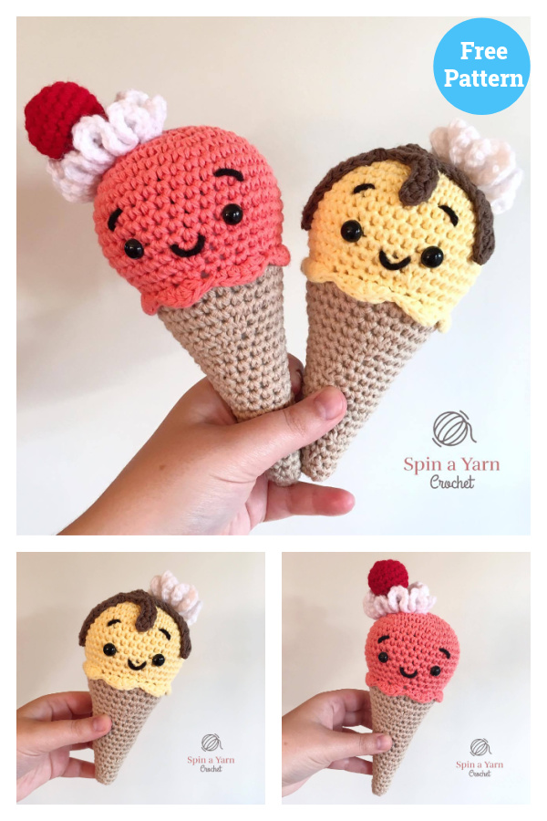 Melty the Ice Cream Cone Free Crochet Pattern