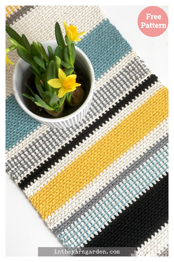 Moss Stitch Table Runner Crochet Free Pattern