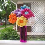 Crochet Color Flowers Free Pattern for Mom