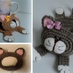 Cat Stand Under the Cup Crochet Free Pattern
