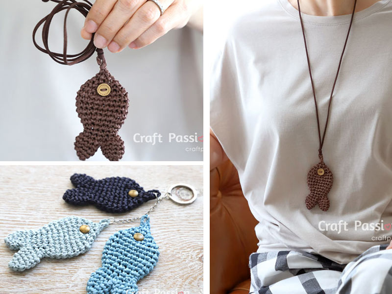 Fish Pendant Free Crochet Pattern