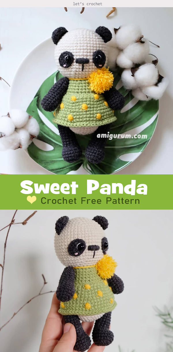 Petite Panda Preview · Free Amigurumi Crochet Pattern · Sitting Doll by  Sweet Softies 
