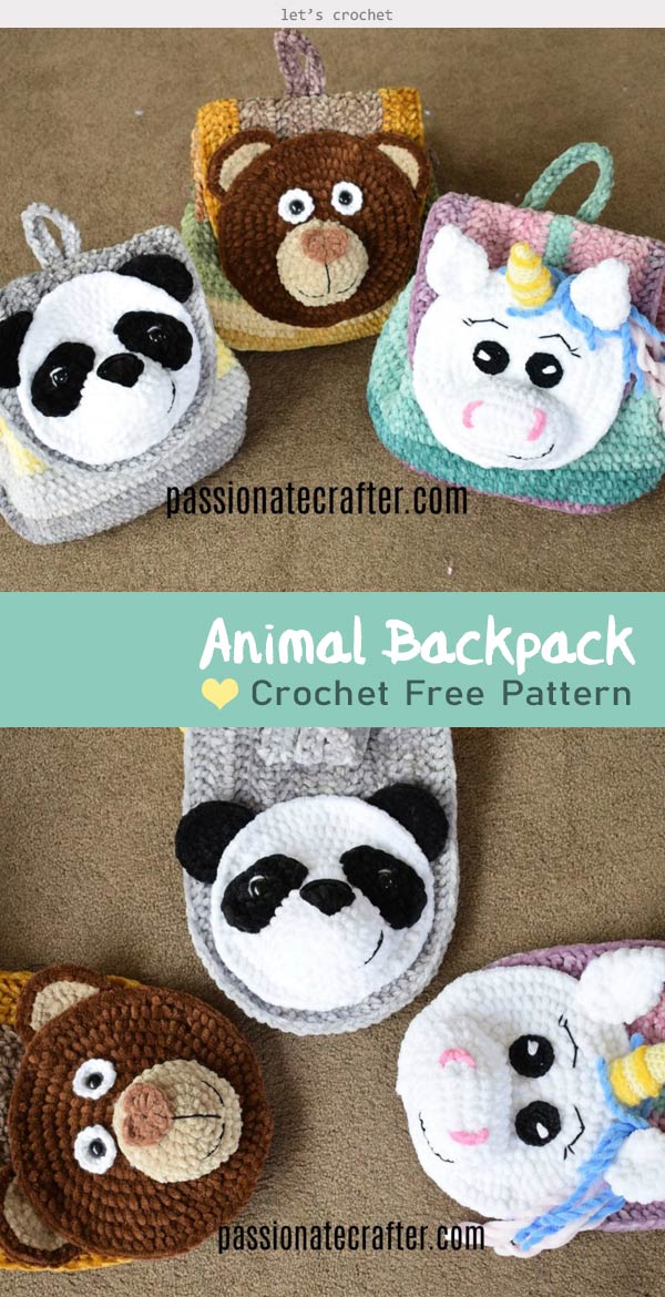 Animal Backpack Crochet Free Pattern