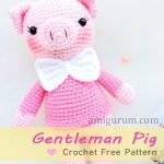 Gentleman Sweet Pig Crochet Free Pattern
