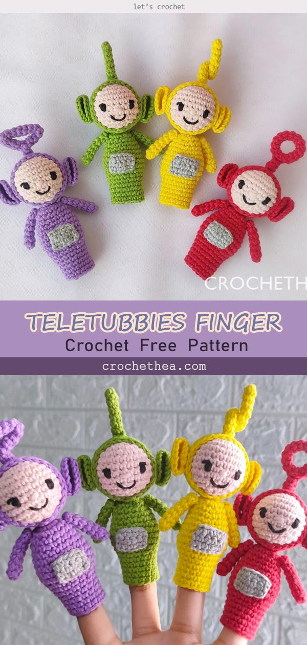 AMIGURUMI TELETUBBIES FINGER PUPPETS Free Crochet Pattern