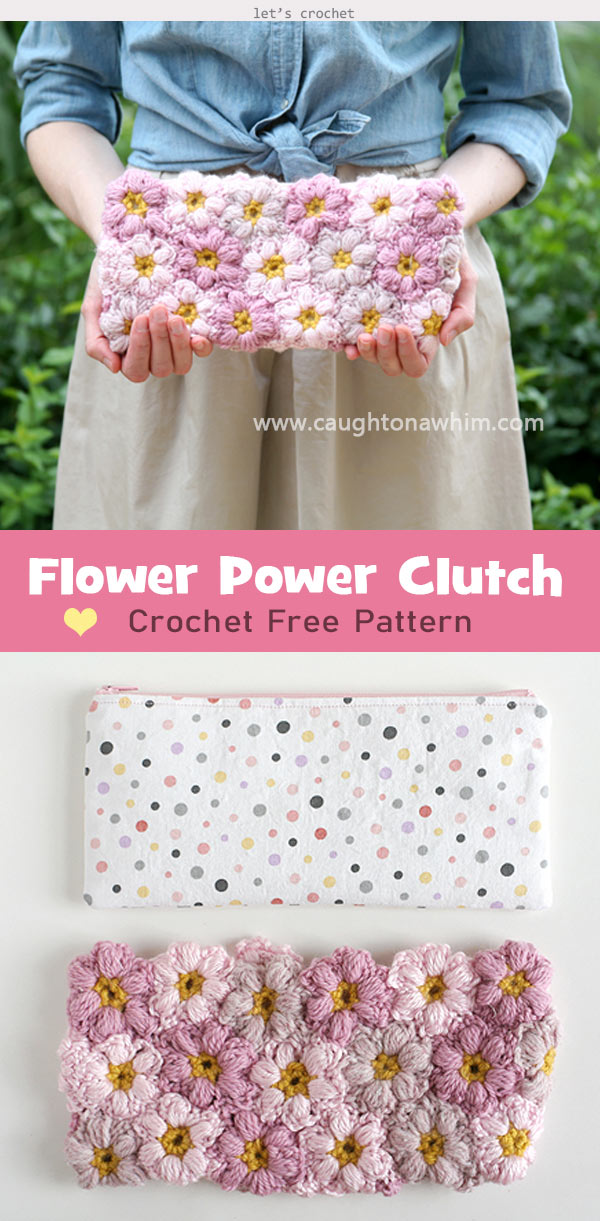 Flower Power Clutch Crochet Free Pattern