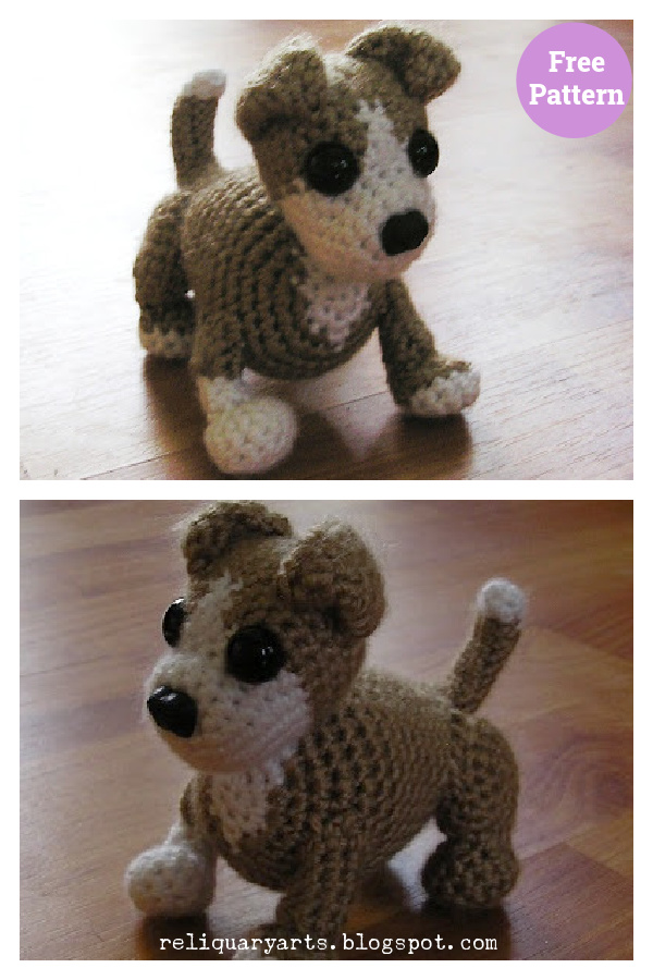 Amigurumi Petite Pit Bull Dog Crochet Free Pattern