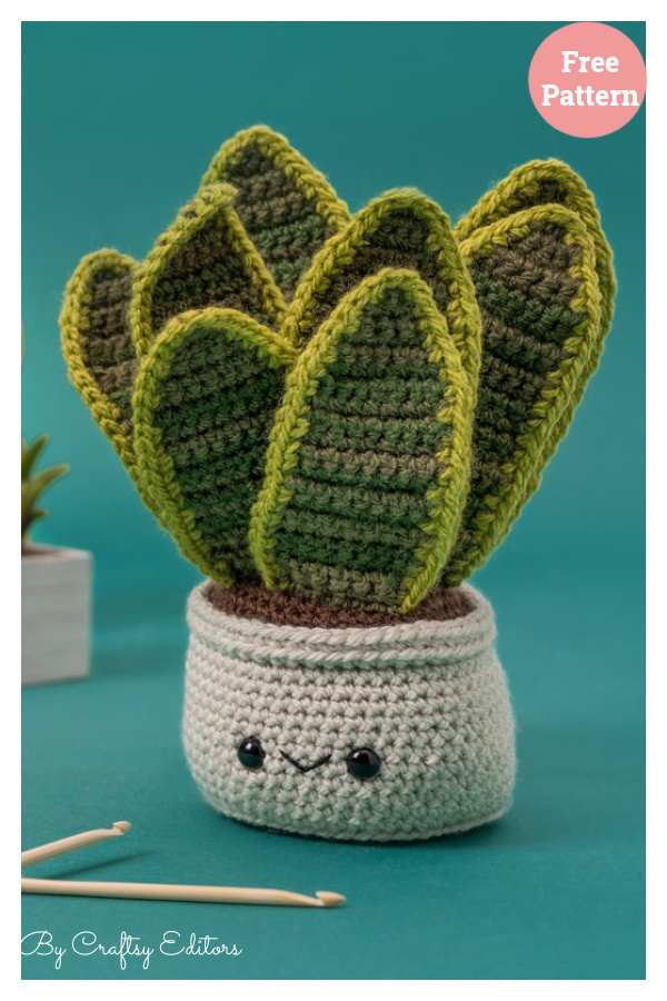 Amigurumi Snake Plant Free Crochet Pattern