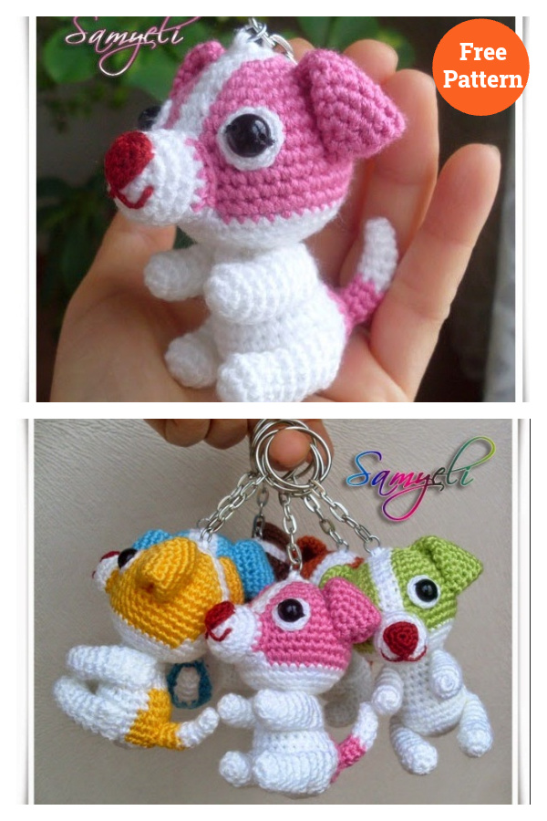 Dog Keychain Crochet Free Pattern