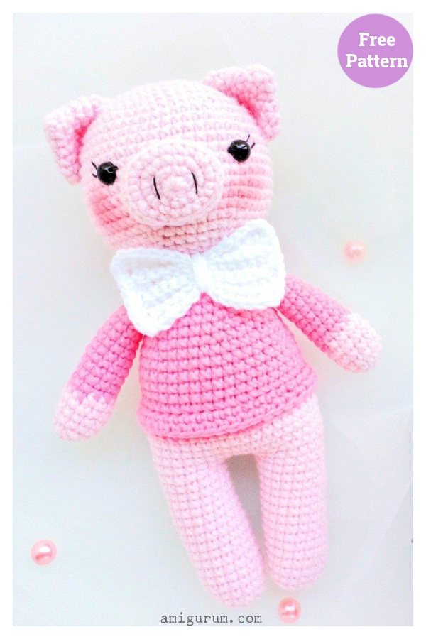 Gentleman Pig Amigurumi Free Crochet Pattern