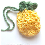 Pineapple Drawstring Party Favor Pouch Free Crochet Pattern and Video Tutorial