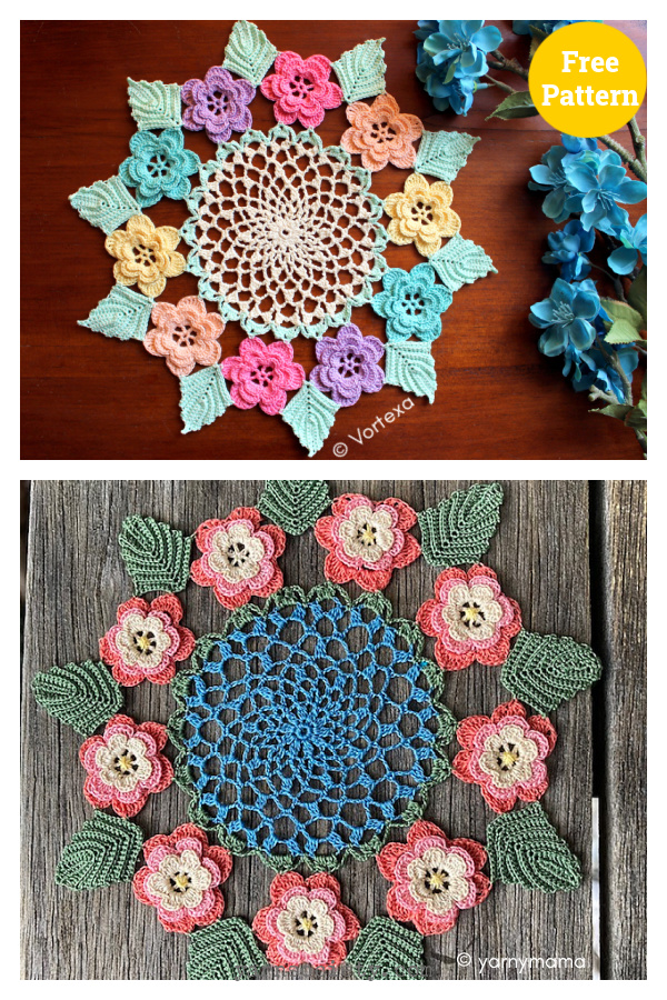 Rose Doily Flower Free Crochet Pattern