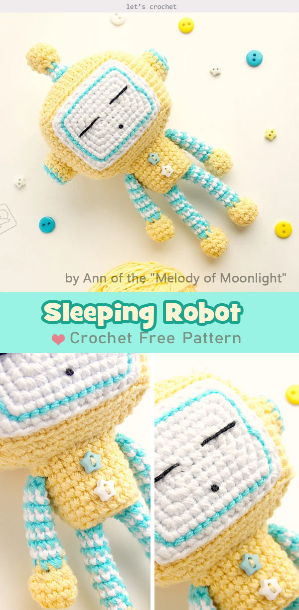 Sleeping Robot Free Crochet Pattern
