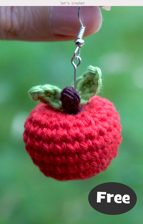 Kawaii Apple Keychain Free Crochet Pattern