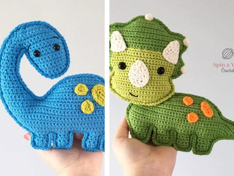Triceratops and Brachioaurus Dinosaur Crochet Free Pattern