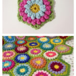 Bobbly Flower Hexagon Free Crochet Pattern