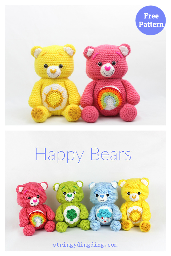 Happy Bears Amigurumi Crochet Free Pattern 