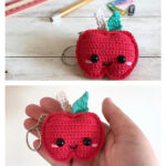 Kawaii Apple Keychain Free Crochet Pattern