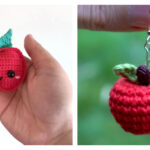 Kawaii Apple Keychain Free Crochet Pattern